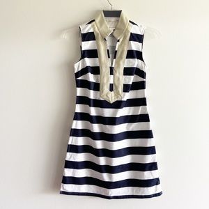 Sail to Sable Nautical Striped Dress Small